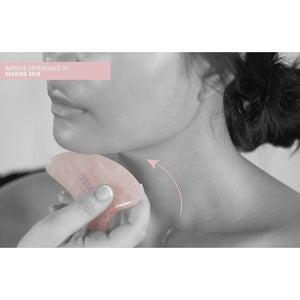 Crystal Contour Gua Sha • Rose Quartz Beauty Tool - Odacite Sweden